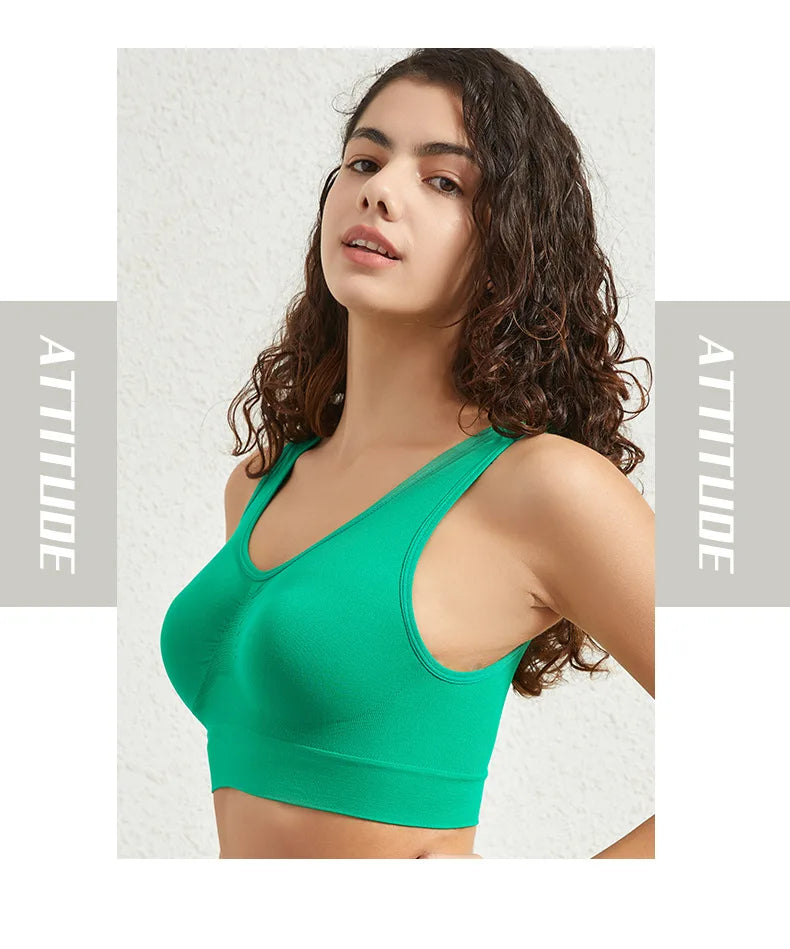 INTIMO SECRETS Women’s Large-Size Seamless Sports Bra – Removable Pad Yoga Vest