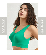 INTIMO SECRETS Women’s Large-Size Seamless Sports Bra – Removable Pad Yoga Vest