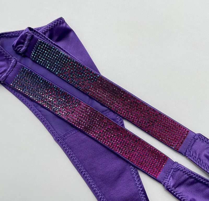 INTIMO SECRETS Rhinestone Thong Panties – Low Waist T-Back (S-XL)