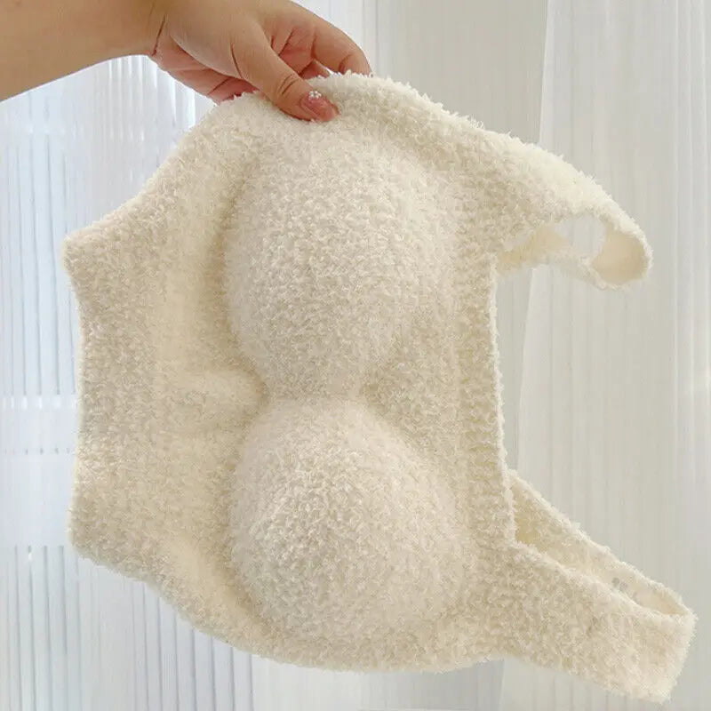 INTIMO SECRETS Winter Warm Fleece Bralette – Padded Thermal Crop Top