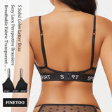 INTIMO SECRETS Dot Lace Push-Up Bralette – Wireless V-Neck Women’s Bra
