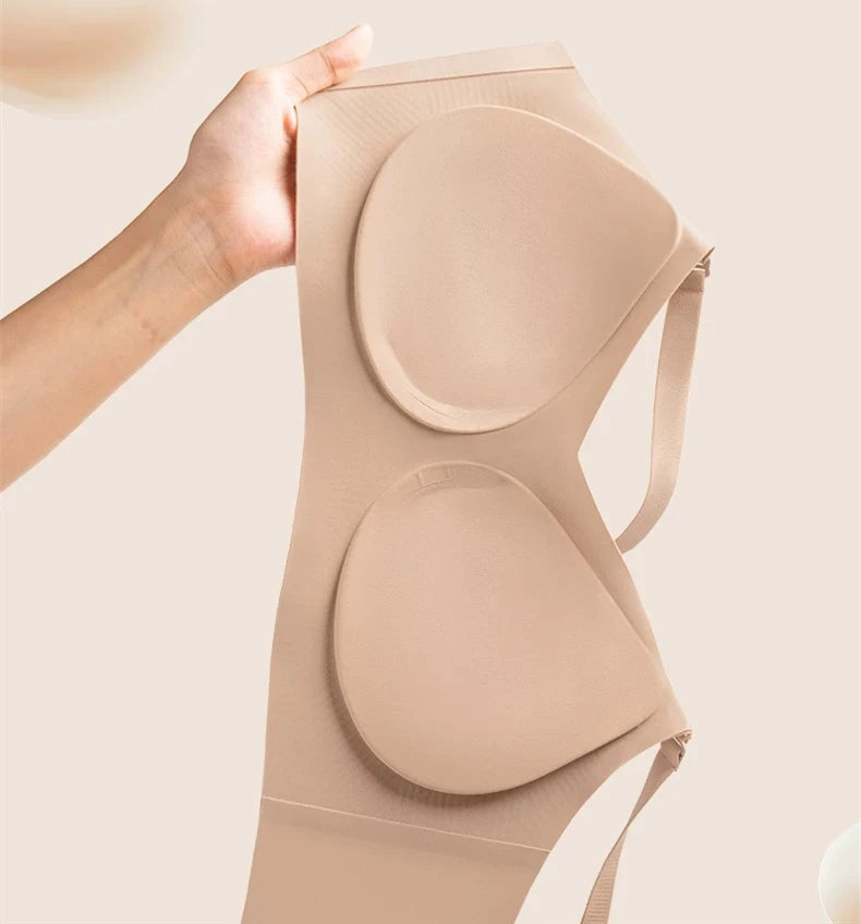 INTIMO SECRETS Seamless Invisible Bra – Supportive Comfort for Large Breasts & Small Shoulders with Removable Pads