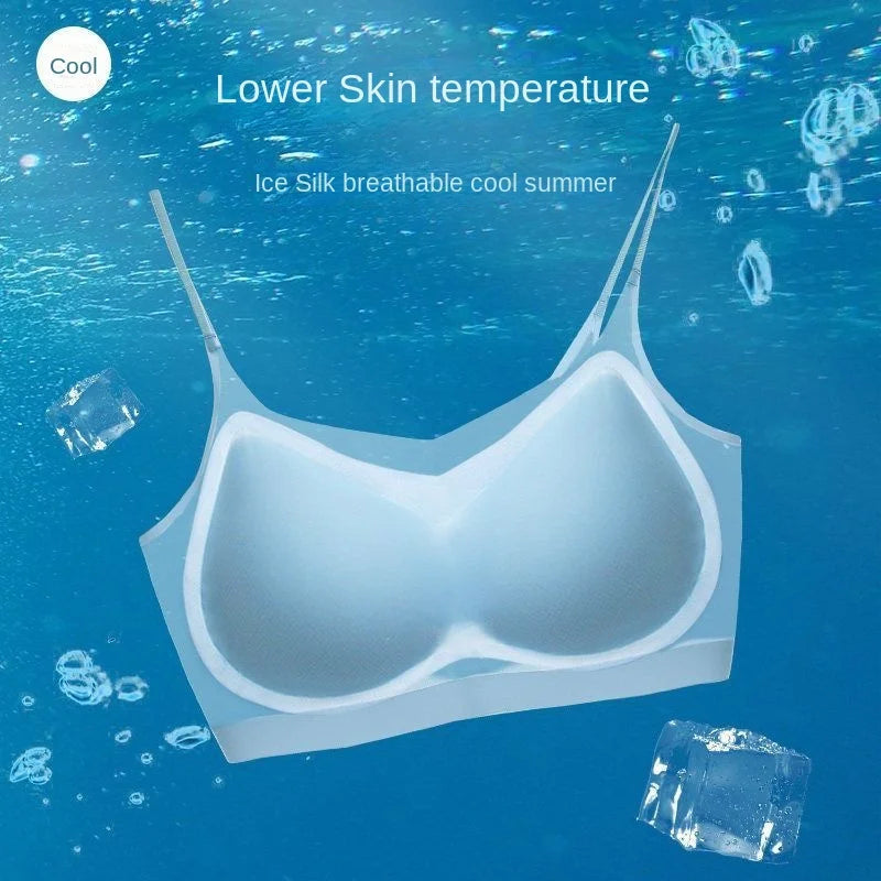 INTIMO SECRETS Ultra Thin Ice Silk Bra – Plus Size Wireless Padded Lingerie