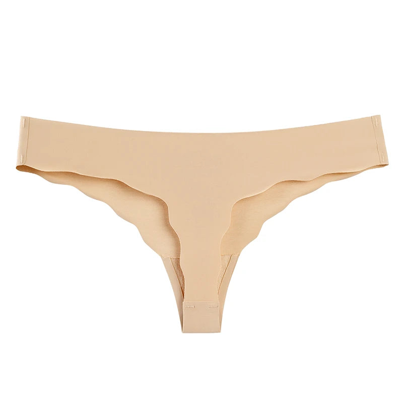 INTIMO SECRETS Women’s Sexy Thong – Seamless Invisible G-String, Ruffle T-Back Underwear
