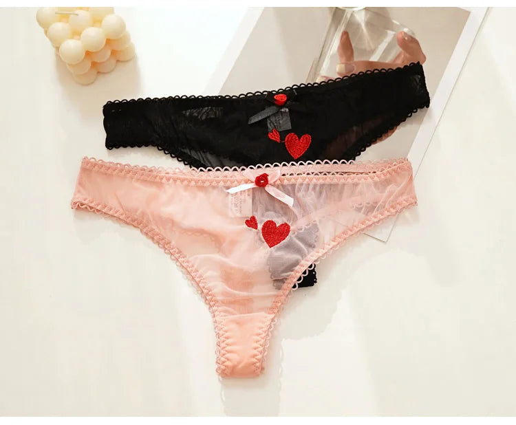 INTIMO SECRETS Mesh Transparent Thong – Lace Seamless G-String Underwear for Women