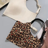 INTIMO SECRETS Leopard Print Wireless Minimizer Bra – Anti-Sag, Large Bust Support