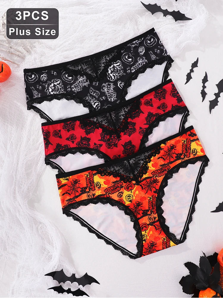 INTIMO SECRETS Halloween Low-Waist Lace Panties – 3 Pack