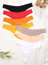 INTIMO SECRETS 7-Pack Women’s Seamless Ice Silk Low-Rise Thong Panties (XS-XL)