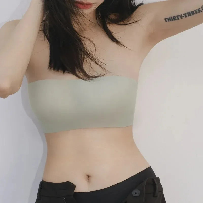 INTIMO SECRETS Women’s Sexy Seamless Tube Top Bra – Invisible Strapless Push-Up Wireless Bralette