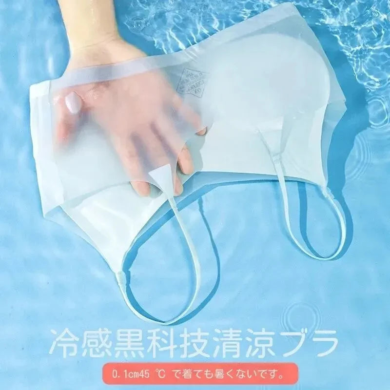 INTIMO SECRETS Ultra Thin Ice Silk Bra – Plus Size Wireless Padded Lingerie