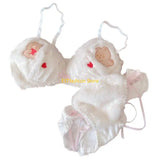 INTIMO SECRETS Anime Bear Plush Bra & Tie-Side Panty – Furry Lingerie Set