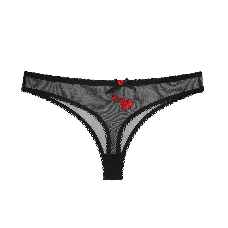 INTIMO SECRETS Mesh Transparent Thong – Lace Seamless G-String Underwear for Women