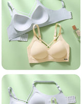 INTIMO SECRETS English Ice Silk Bra Set – Thick Cup, Wire-Free, Gathered Lingerie