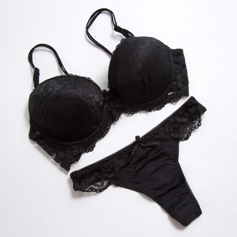 INTIMO SECRETS 2024 Floral Lace Push-Up Bra & Panties Set for Women