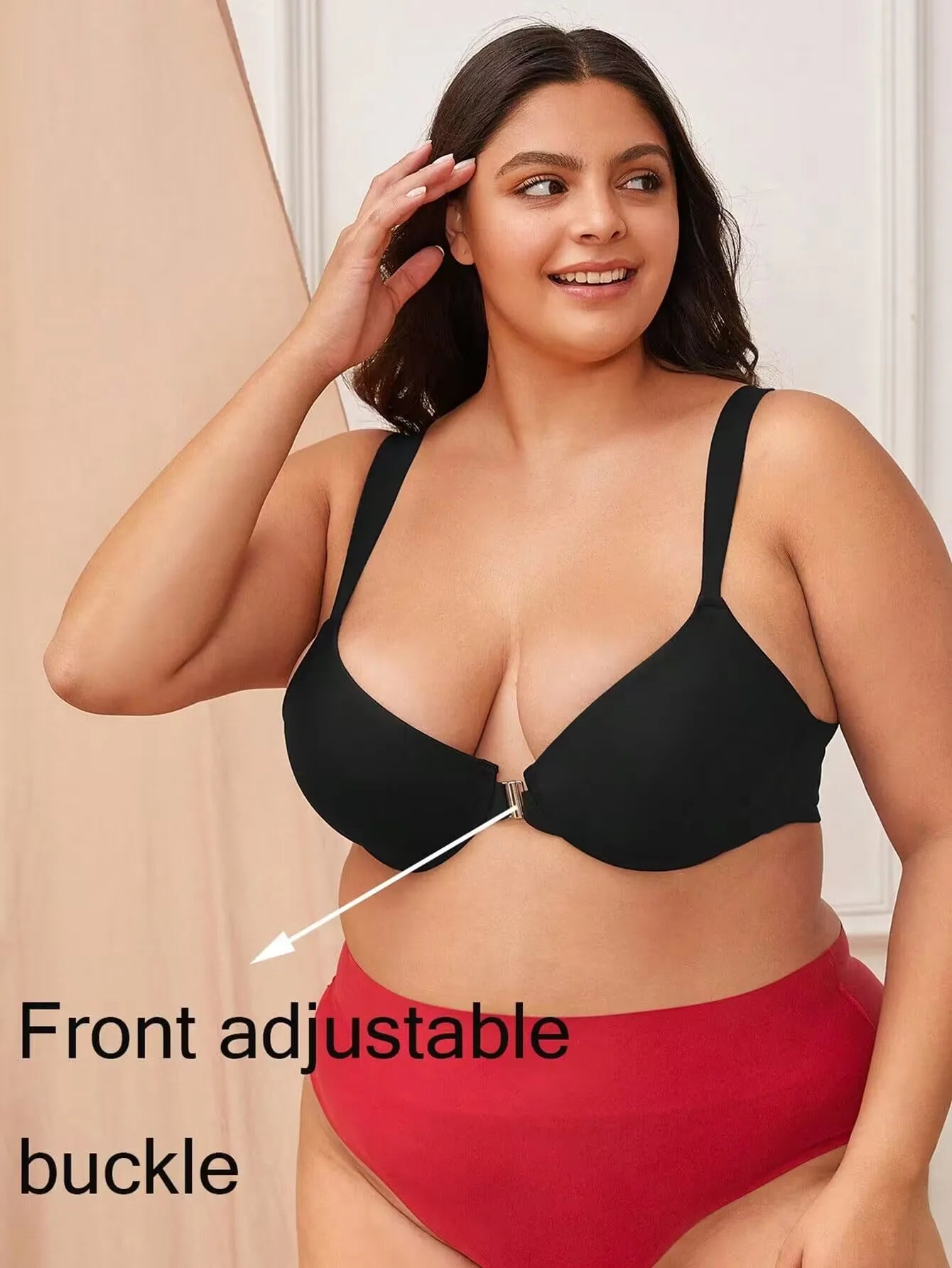 INTIMO SECRETS Front Buckle Shaper Bra - Smoothing Wide Band Plus Size