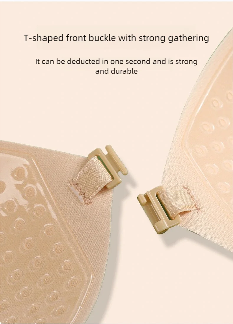 INTIMO SECRETS Women’s Round Cup Chest Patch – Front Button Push-Up Small Chest Enhancer, Invisible Wedding Bra