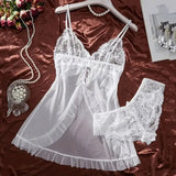 Tulle Ultra Sexy Nightgown V-neck Bra Open Sleep Skirt Night Erotic Dress Woman Sheer Pajamas Lingerie Thongs Luxury Kit