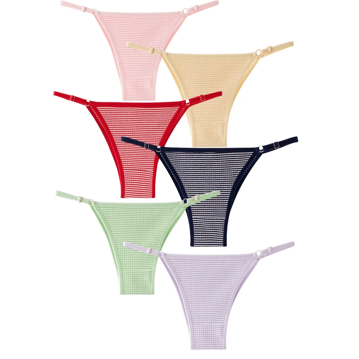 INTIMO SECRETS 3PCS Adjustable Thongs – Seamless Elastic G-String Underwear for Women