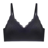 New Top Lace Seamless Women's Underwear Small Chest Gathered Non-slip No Steel Ring Sexy Sling Beautiful Back Bra Thin Section