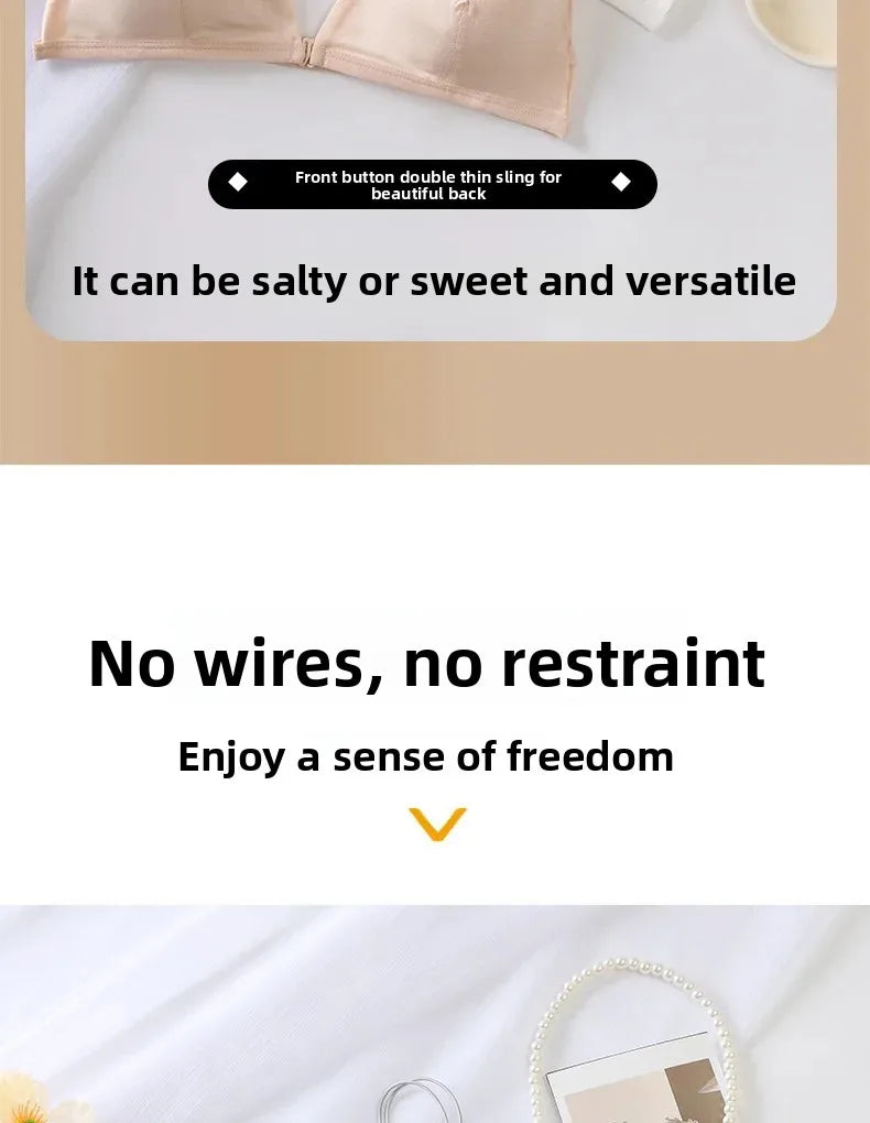 Summer Hit Low Cut Backless Pure Cotton Wrap Chest Bra Women's Sexy Interest Triangle Cup Strapless Underwear Intimate Apparel