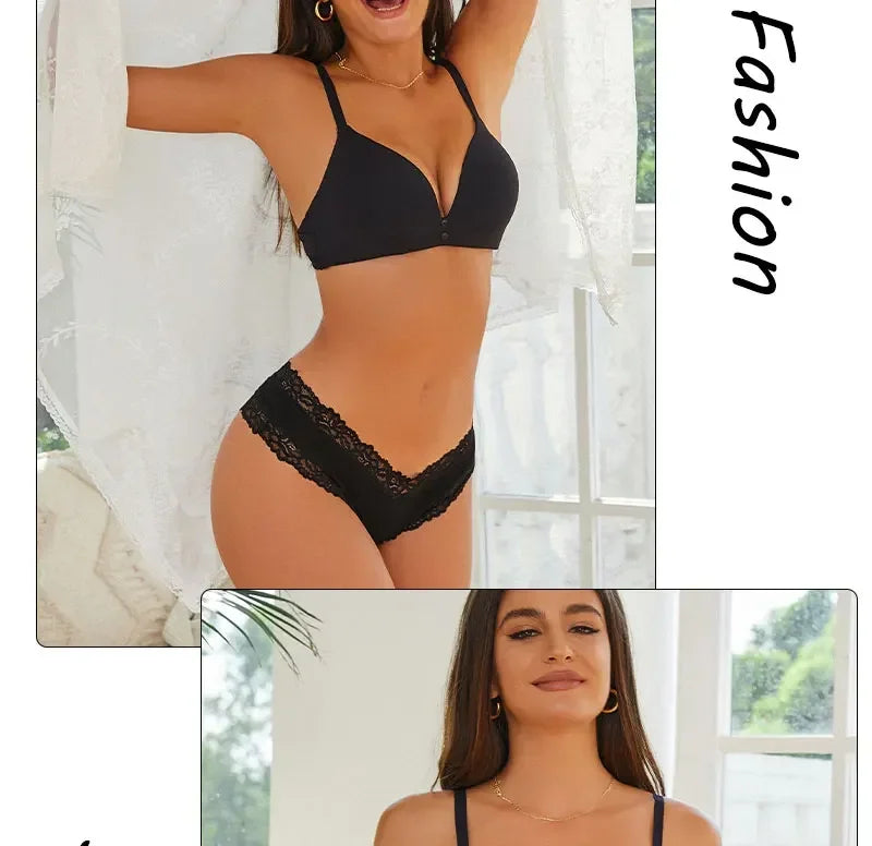 INTIMO SECRETS Women’s Low-Waist Seamless Lace Cotton Panties – Breathable Bikini Underwear