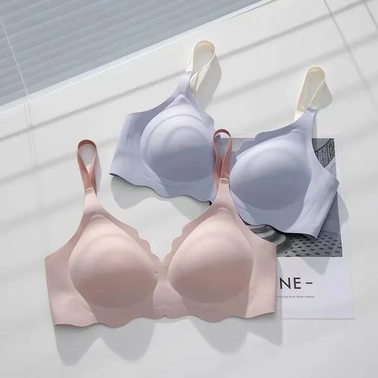 INTIMO SECRETS Women’s No-Trace Wireless Bra – Adjustable Slim Beauty Back