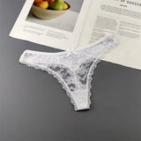 INTIMO SECRETS Plus Size Lace Cotton Thongs – Seamless T-Back G-String Underwear for Women 3PC