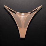 INTIMO SECRETS High Slit Seamless Thong – Ultra-Thin Mesh Sexy Underwear for Women, Plus Size
