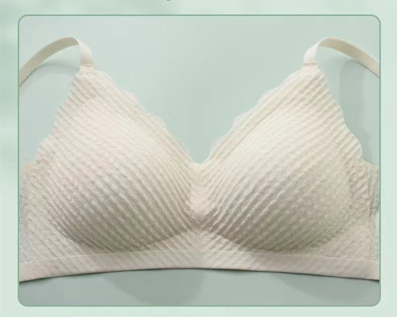 New Top Lace Seamless Women's Underwear Small Chest Gathered Non-slip No Steel Ring Sexy Sling Beautiful Back Bra Thin Section