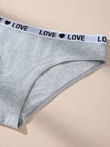 INTIMO SECRETS 7-Pack Women’s Low-Waist Cotton Panties with Letter Waistband