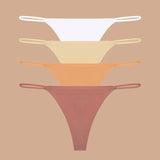 INTIMO SECRETS 4-Pack Women’s Seamless Ice Silk Thongs – Low-Waist, Stretchy G-String Panties