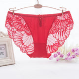 Hot Selling Item Fashion Women Underwear Sexy Lace Transparent Low Waist Hollow T Back Panties Lady Briefs Big Size M-3XL