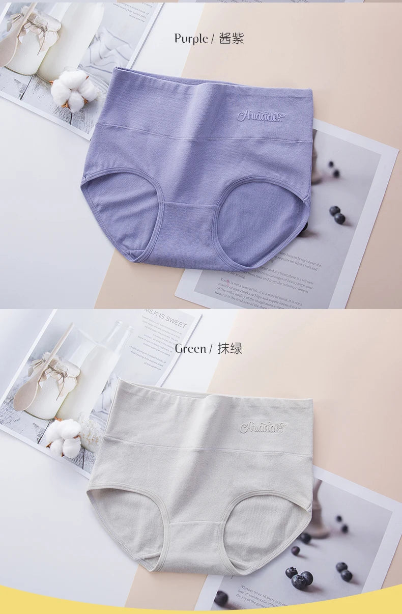 INTIMO SECRETS 4PCS High Waist Cotton Panties – Plus Size Women’s Lingerie