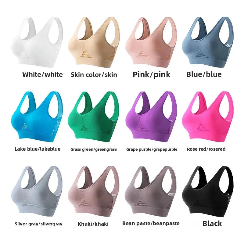 INTIMO SECRETS Women’s Wireless Sports Bra – Breathable Yoga Vest with Removable Pads