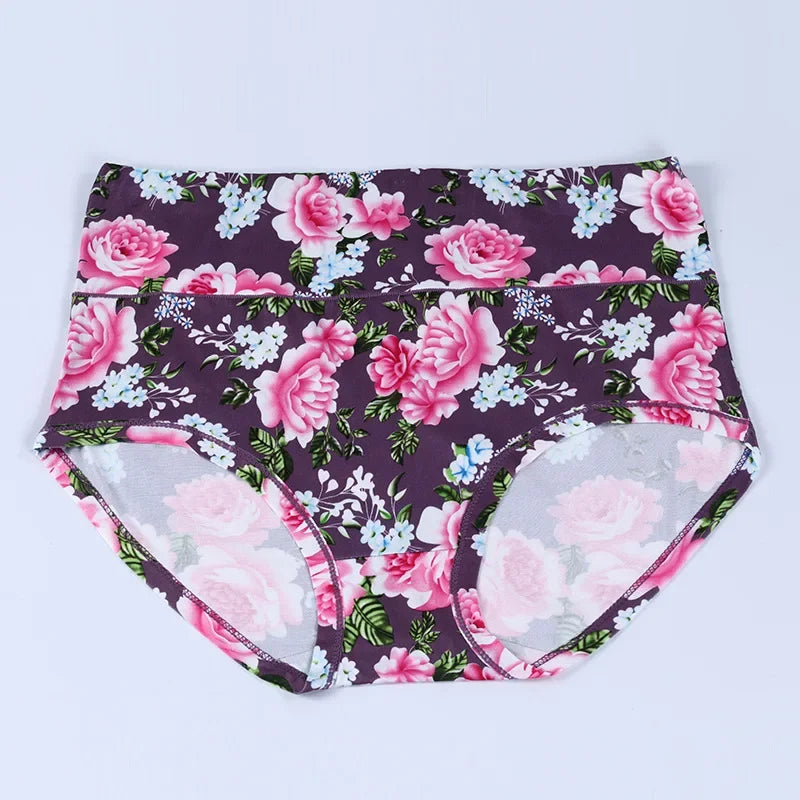 INTIMO SECRETS High Waist Floral Panties – Soft Plus Size Women Lingerie