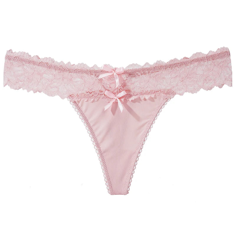 INTIMO SECRETS Lace Thong – Sexy Low-Waist G-String Panties for Women