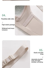 New Non-magnetic Thin Cup Glossy Fat Mm Bra Large Size No Underwire Comfortable Breathable Gathered Women's Underwear