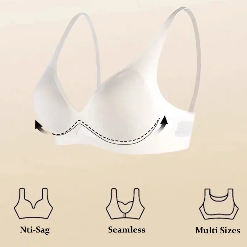 Women Wireless Bra Deep V Hollow Out Underwear Female Seamless Bras Ladies Comfortable 3/4 Cup Brassiere Girls Soft Lingerie New