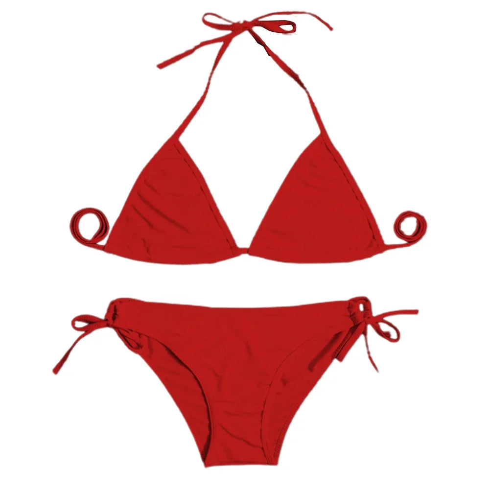 INTIMO SECRETS Women’s Thong Bikini Set – Sexy Bandage Brazilian Swimwear for Beach & Pool