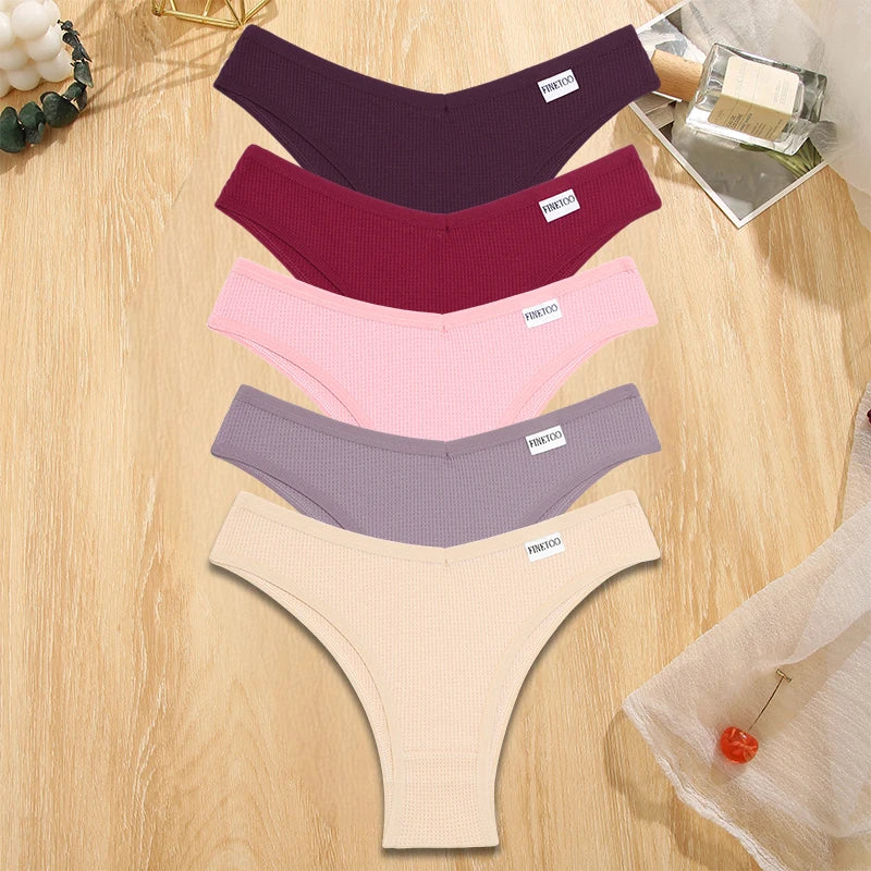INTIMO SECRETS 5-Pack V-Waist Brazilian Thongs – Women’s Cotton Panties