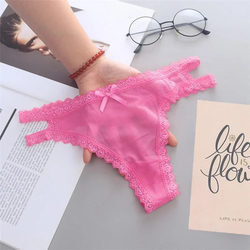 INTIMO SECRETS Women’s Summer Lace Thong – Low-Waist, Hollow-Out, Seamless & Breathable Panties