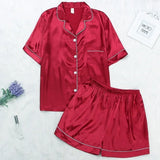 Womens Silk Satin Pajamas Set Sleepwear Pijama Women's Loungewear Pajamas Suit Female Sleep Two Piece Set Feminino Fofo Pyjamas