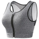 INTIMO SECRETS Women’s High-Impact Sports Bra – Zipper Yoga Vest