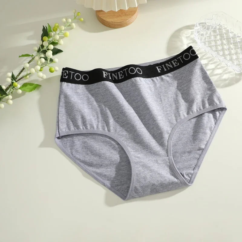 Finetoo 3Pcs Women's Cotton Briefs Women Seamless Plus SizePanties Breathable Underwear Female Low Waist Soft Lingerie S-XXL