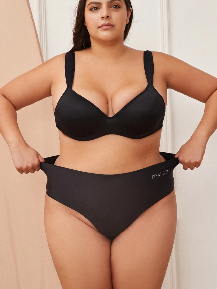 FINETOO 5PCS Women Seamless Plus Size Underwear Sexy High Waist Briefs Female Stretch Comfortable Traceless Lingerie XL-XXXXXL