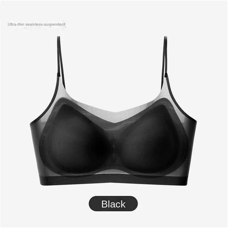 INTIMO SECRETS Ultra Thin Ice Silk Bra – Plus Size Wireless Padded Lingerie