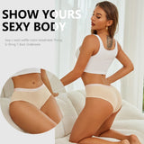 INTIMO SECRETS 3PCS Women’s Cotton Seamless Briefs – Plus Size Low-Waist Panties (S-XXL)