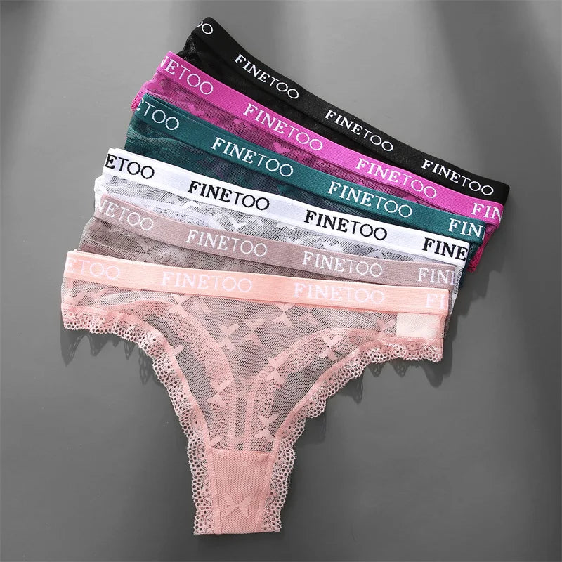 INTIMO SECRETS Women’s Sexy Lace Low-Rise Thong – Letter Waist Transparent G-String T-Back