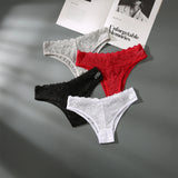 INTIMO SECRETS Women’s Low-Waist Hollow Lace Embroidered Panties – Summer Breathable