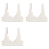 INTIMO SECRETS 3-Piece Seamless Push-Up Sports Bra Set – Deep U-Shape Ribbed Lingerie